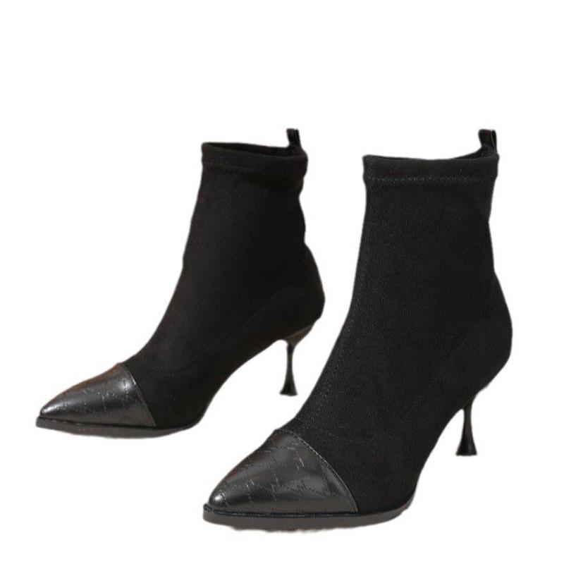 Large size kitten and fashion women's boots autumn and winter new pointed middle tube knee socks boots