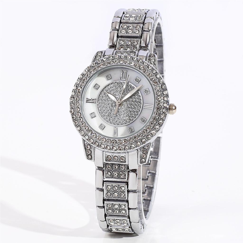 Popular women's watch Fashion casual quartz set full diamond bracelet fashion watch