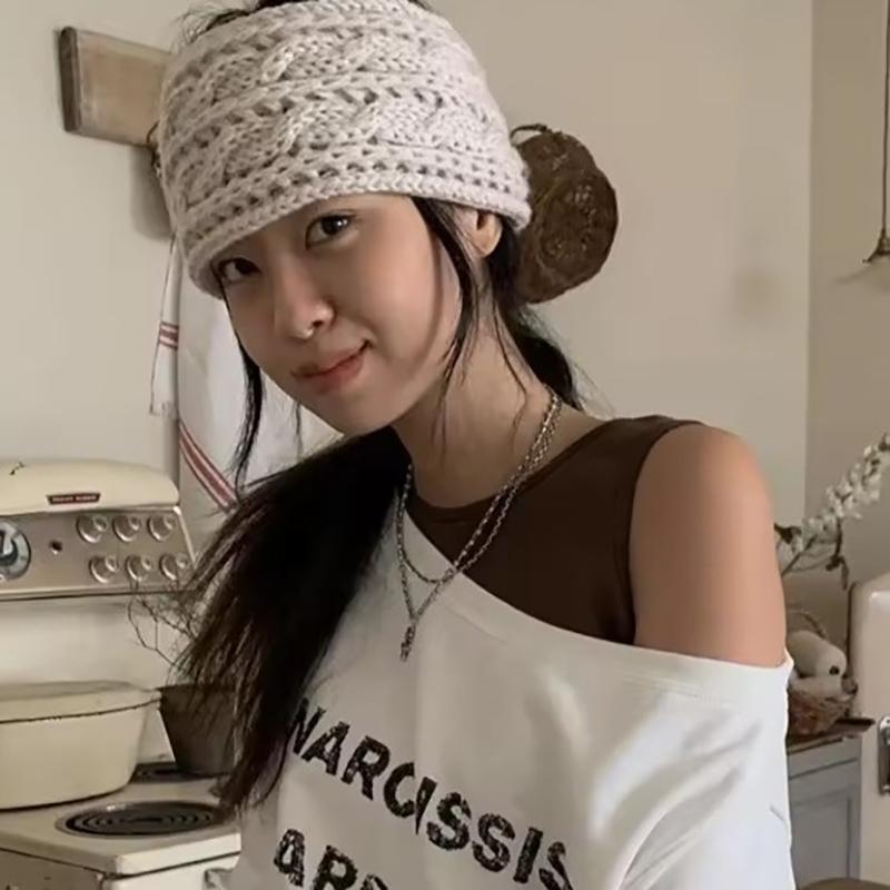 Korean INS Bow Shaped Twists Knitting Hair Band Winter Keep Warm Windproof Hair Hoop Headwrap Fashion Sweet Girls Streetwear
