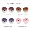Oversized Rimless Square Sunglasses Women Luxury  Fashion  Gradient Clear Lens One Piece Men Gafas Glasses
