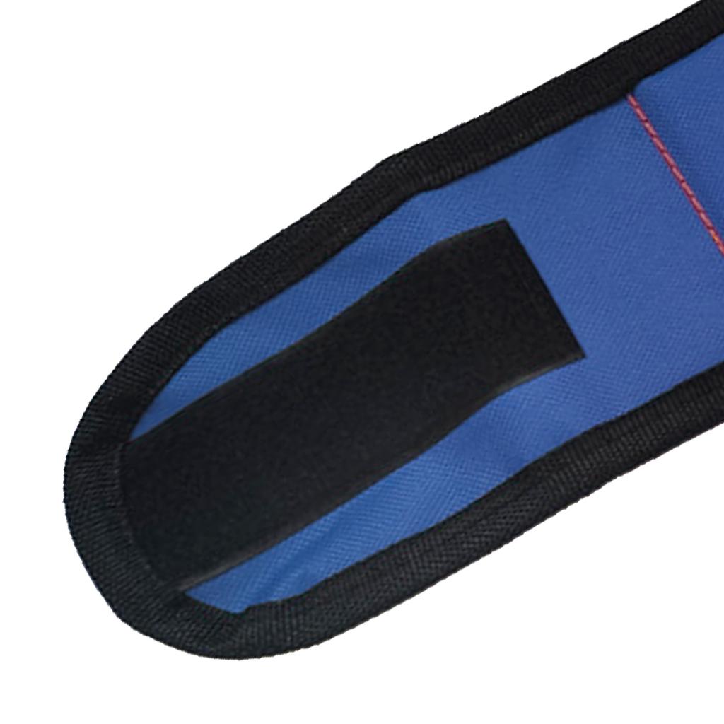 Wrist Tool Holder 3 Rows Magnetic Suction Wristband Organizer for Holding Screws Nails Fasteners Dark Blue