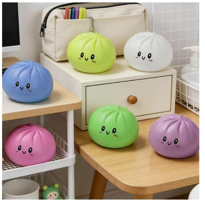 Kids Interactive Toy Squishy Glitter Dumpling, Cute Design Multicolor, 10x10cm