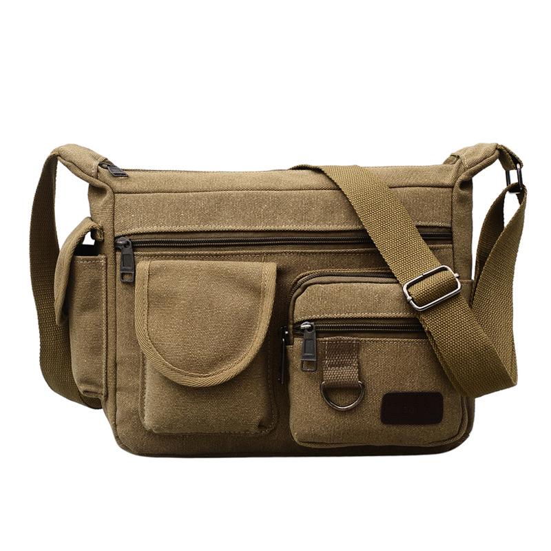 High-End Men's Retro Canvas Messenger Backpack & Shoulder Sports Bag