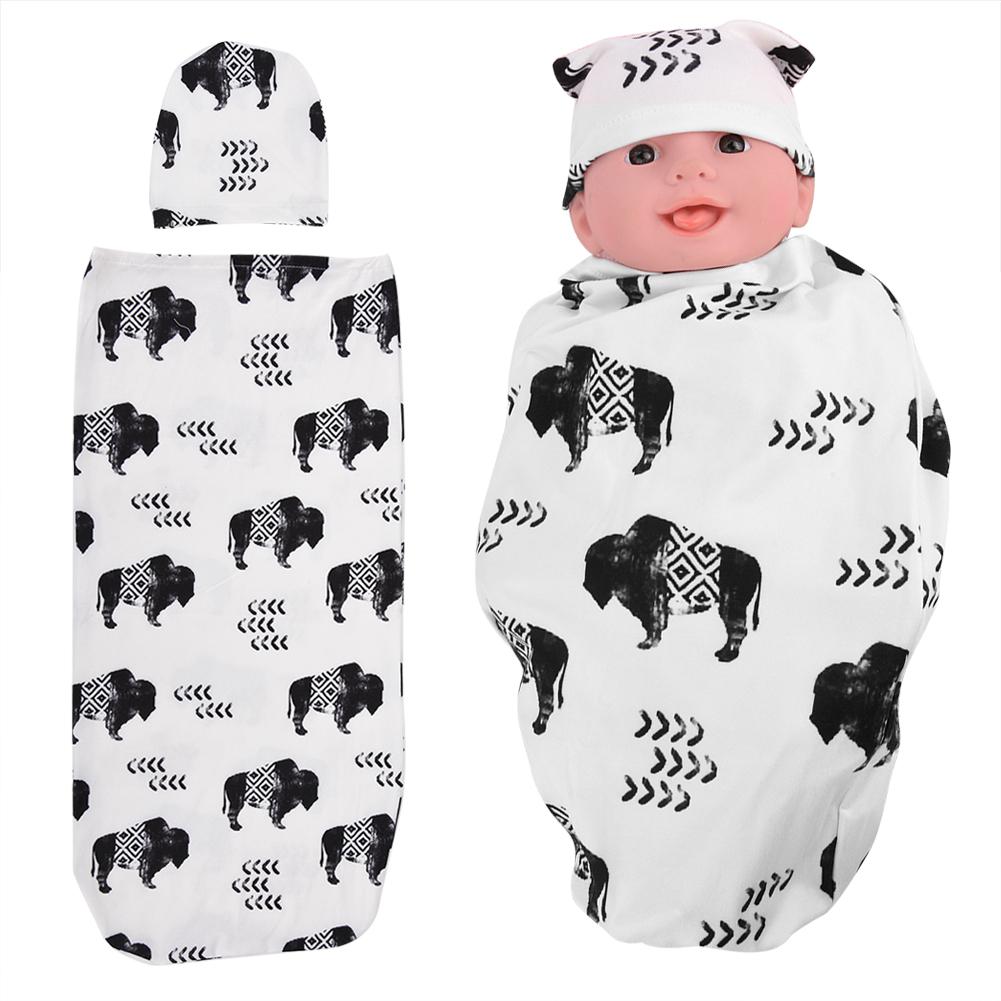 Baby Wrap Sleeping Bag with Hat Anti Shock Soft Skin Friendly Clothes for Newborns