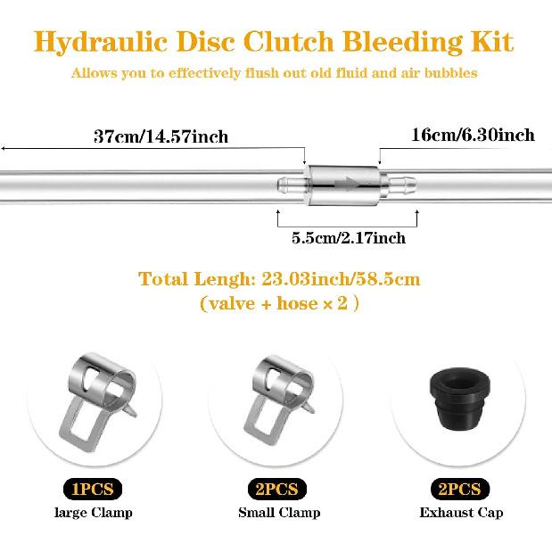 Brake Bleeder Kit - One Way Check Valve Hose Bleeding Kit 100Ml Syringe, 50Cm Hose, Oil Fluid Extractor Pump, Adapter - Brake Bleeder Tool For