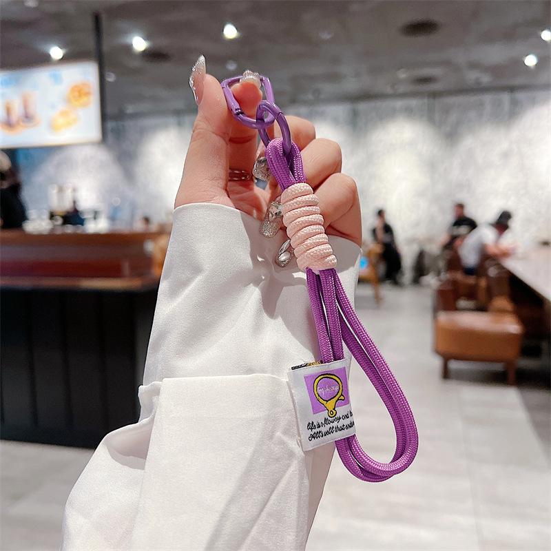 Creative Iridescent Braid Rope Keychain Carabiner Key Ring For Bag Pendant Accessorie Hanging Cord DIY Jewelry Making