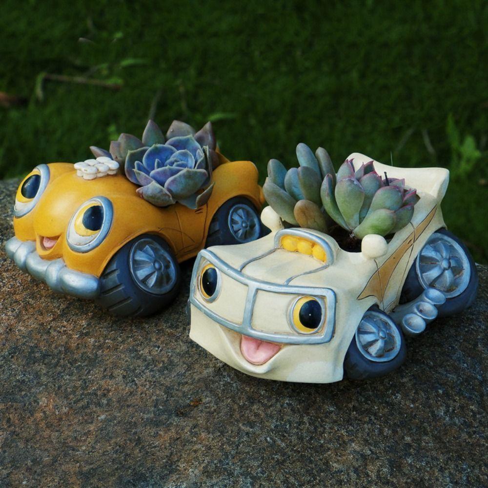 Car Shaped Succulent Flower Pot All Weather Resistant Cartoon Car Figurine  Christmas