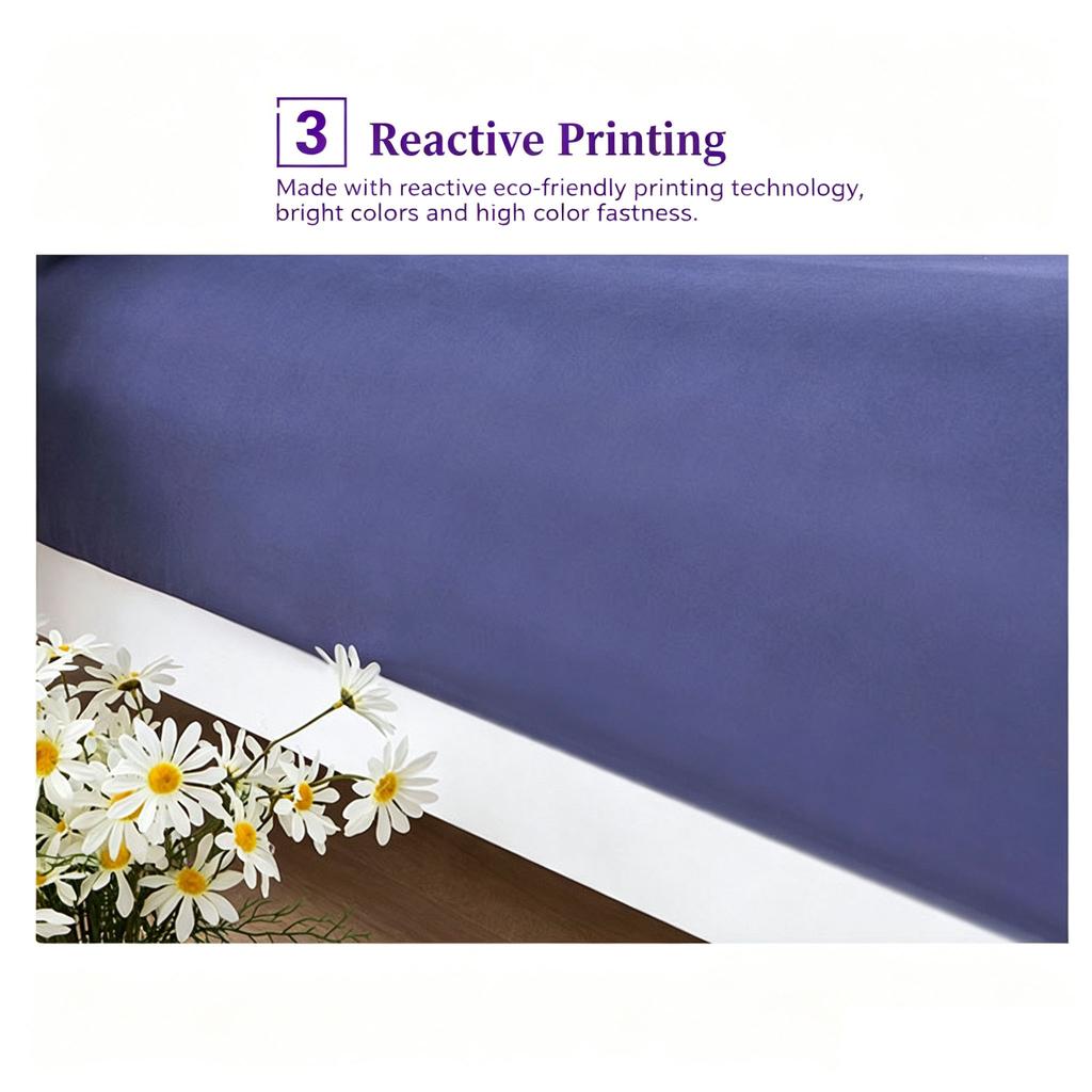 Minimalist Super Soft Brushed Cotton Fitted Sheet, Non-Slip Breathable Wrinkle-Resistant Mattress Protector Cover, Solid Color Bedding