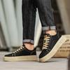 Fashion New Shoes for Men Leather Casual Shoes Trend Flat Skateboard Shoes Fashion Cool Lace-up Sneaker