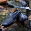 Men's Breathable Mesh Summer Sandals - Size 50, Soft Sole Slip-on Leather Shoes for Dad