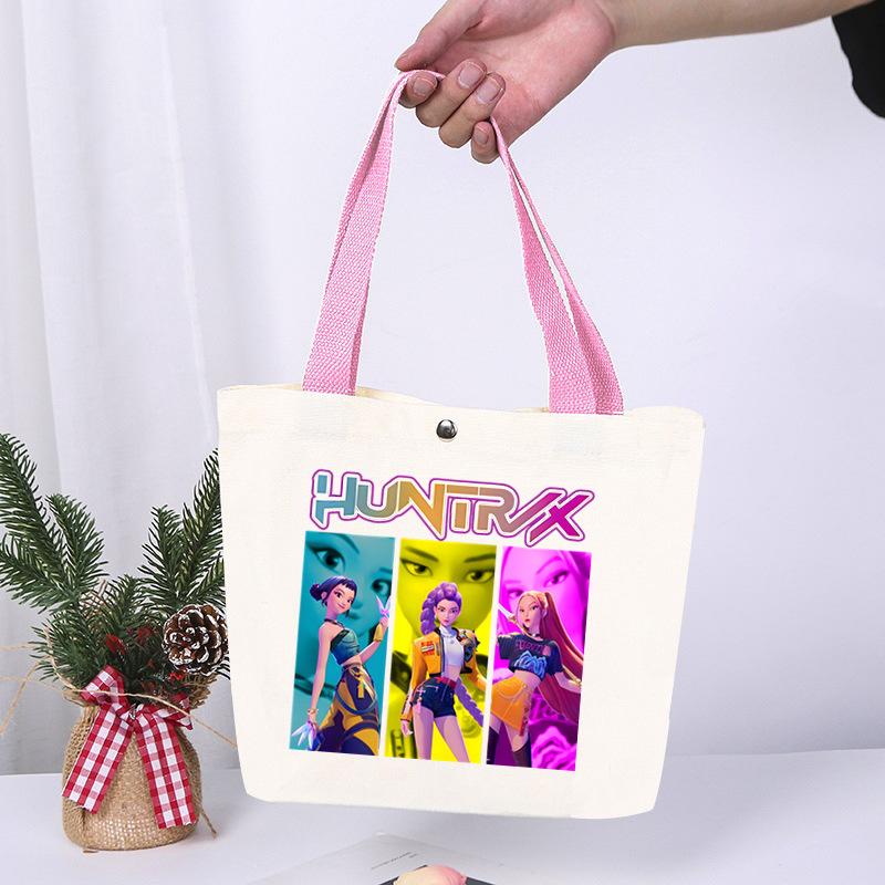 K-Pop Anime Cartoon Printed Student Large Capacity Portable Shoulder Bag Fashion Casual Canvas Bag