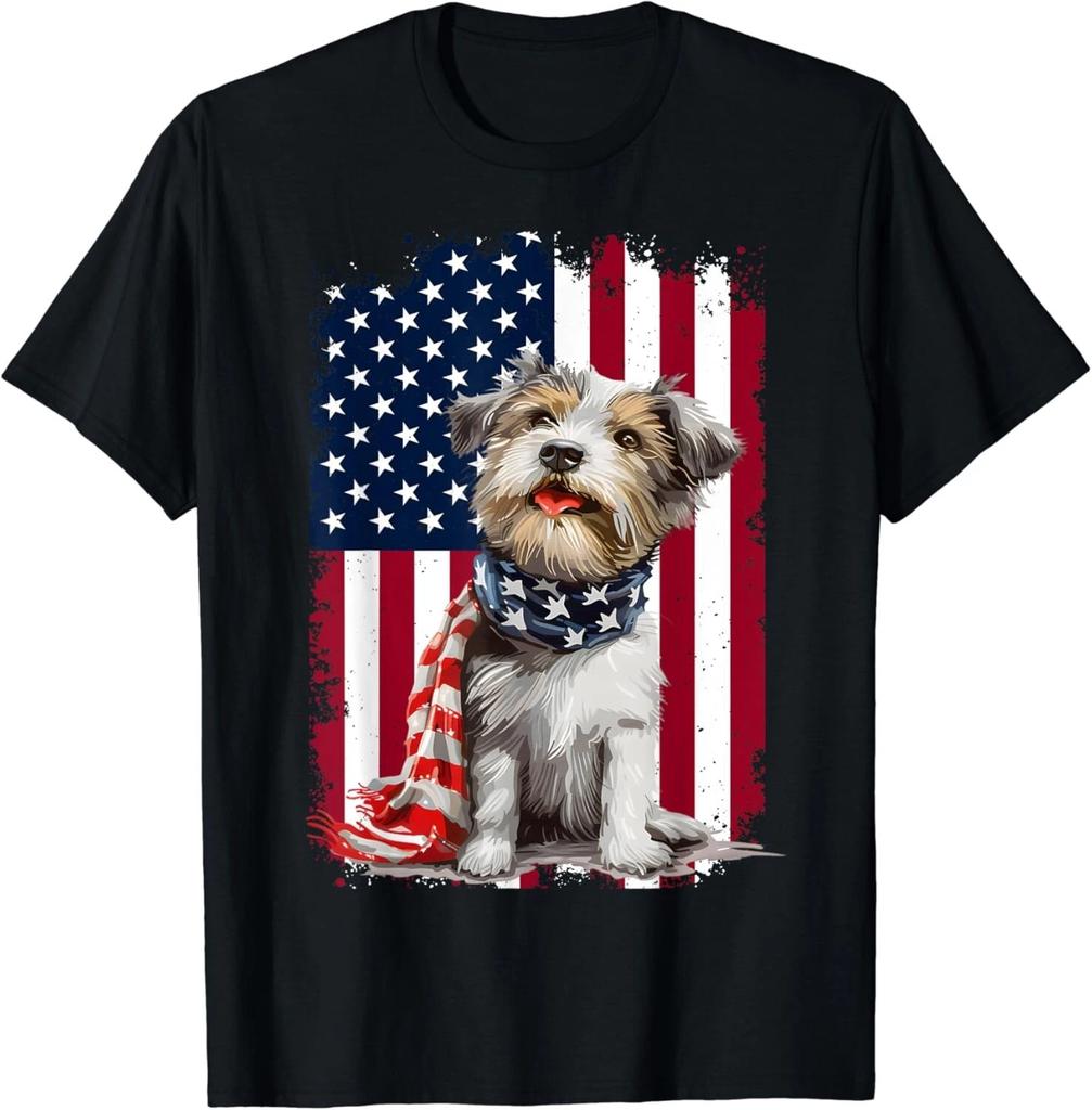 Glen of Imaal Terrier American Flag 4th Of July Glen Lovers Gift Unisex T-Shirt
