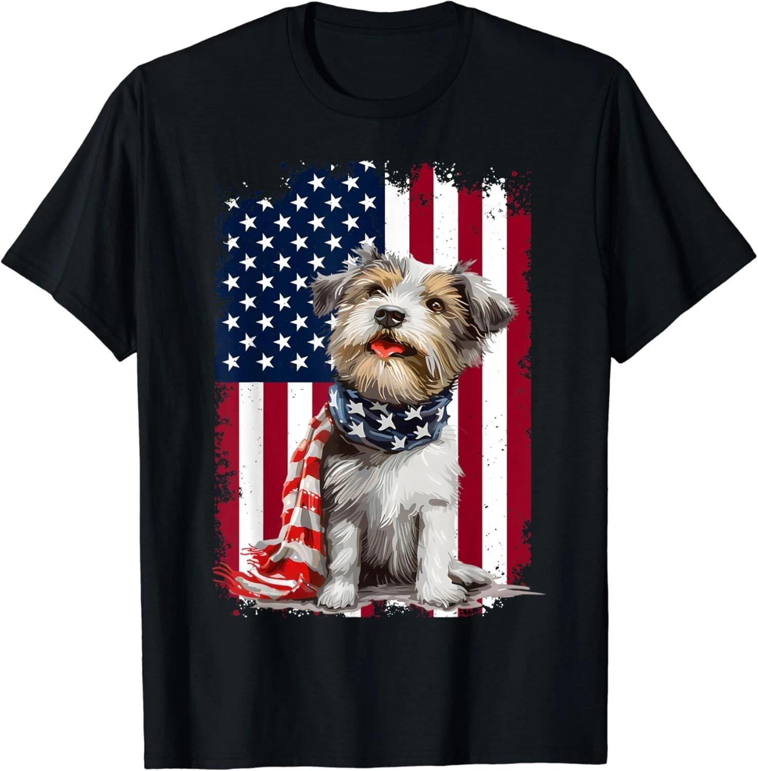 

Glen of Imaal Terrier American Flag 4th Of July Glen Lovers Gift Unisex T-Shirt XL