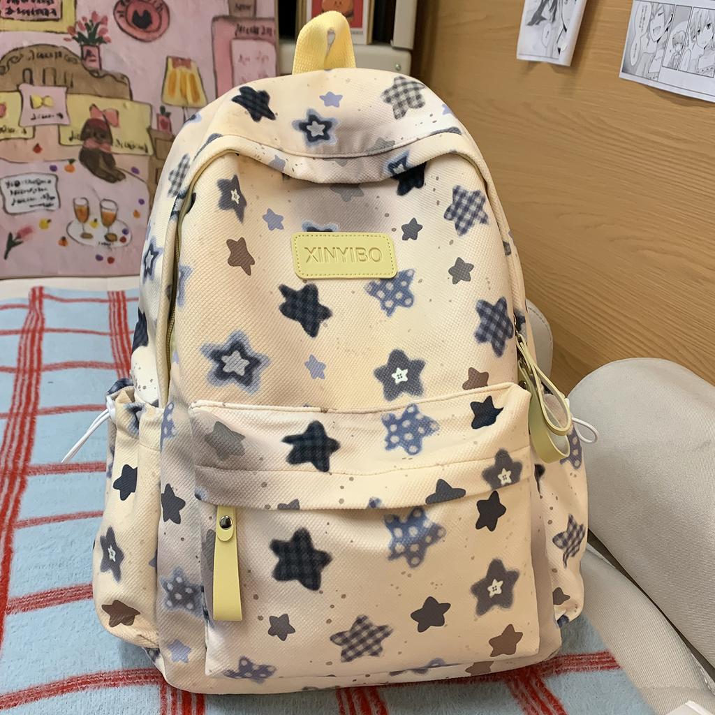 Schoolbag Female Junior High School High School Student Casual Printing Korean Version Niche Ins Backpack Mori College Student Computer Backpack