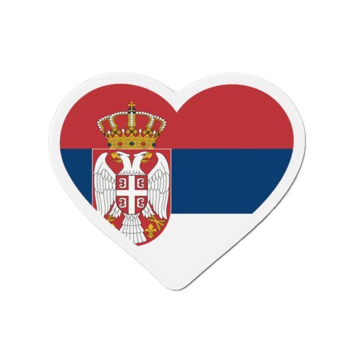 Aimant Coeur Drapeau Serbie - Multicolore - 10 Cm - 50 Pièces - Résine Synthétique - Mixte