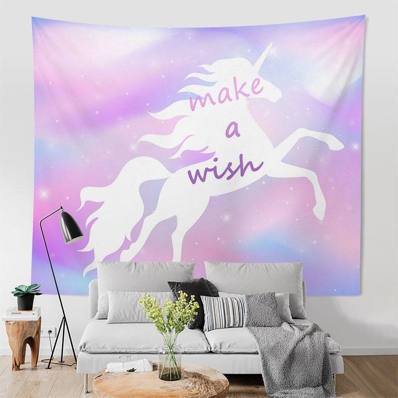 

Гобелен со звездным небом и единорогом, украшение для стены, спальни, дома, гостиной, украшение для девочек 100X75CM