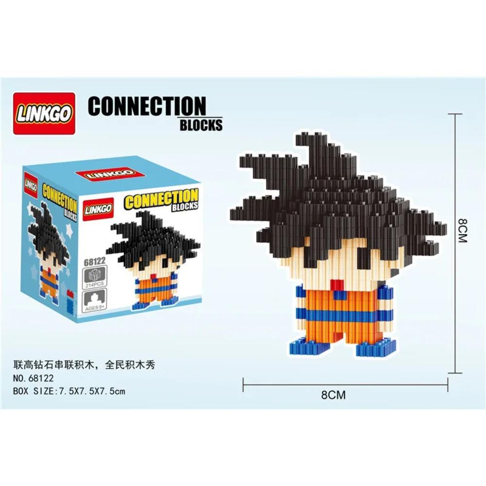 Linkgo Anime Connection Stavebnice Goku Luffy Demon Slayer Nezuko Stitch Pikachu Sasuke 3D Model Mini Cihlová Figurka Hračky