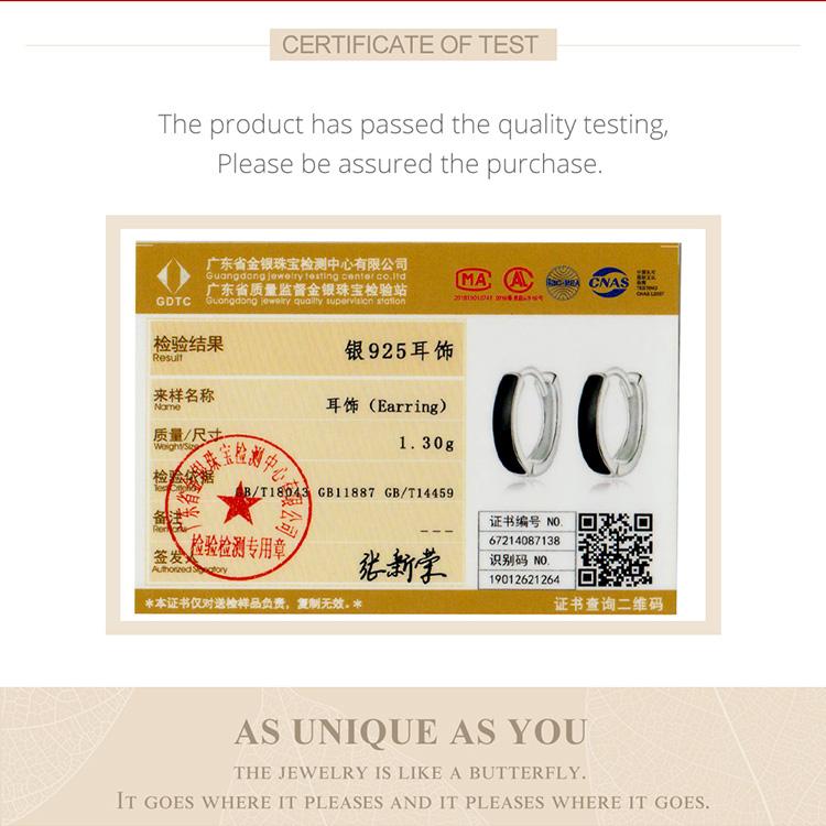 BAMOER Äkta 925 Sterling Silver Enkel linje flickörhängen dyrbara smycken kvinnor örhängen present