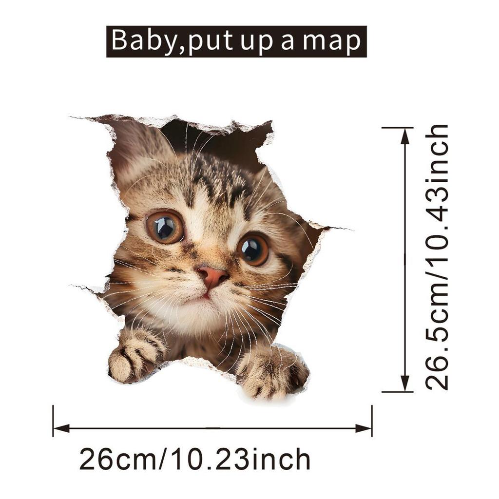 Cute Cat Toilet Stickers, Waterproof Removable Self-Adhesive Bathroom Home Decor
