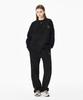 MOZMOZ Reverse Asymmetrical Cut Terry Heavy Fleece Training Pants Black