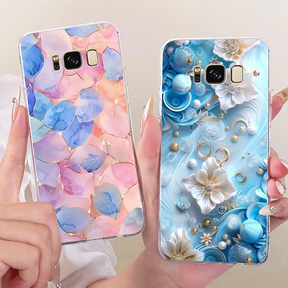 Clear For Samsung Galaxy S8 Plus SM-G955F Cover For Samsung S8+ Case Luxury Crown A-Z Letters 2D Flat Pattern Soft Phone Case
