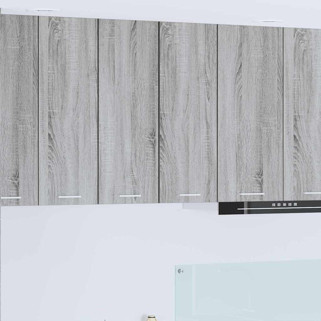 Wall Mounted Cabinet with Door 2 Pcs Grey Sonoma and White 30 X 31 X 80 Cm
