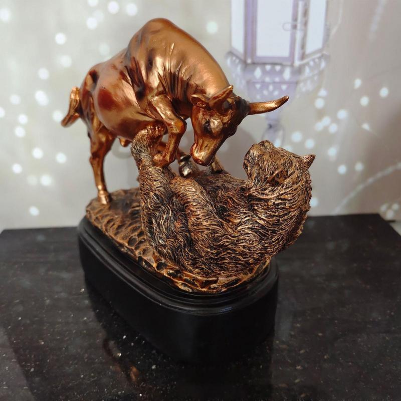 Bull And Bear Figurine Finance Bull Statue Decor Figurine Exquisite Versatile Resin Tabletop Ornament For Offices Home Decor