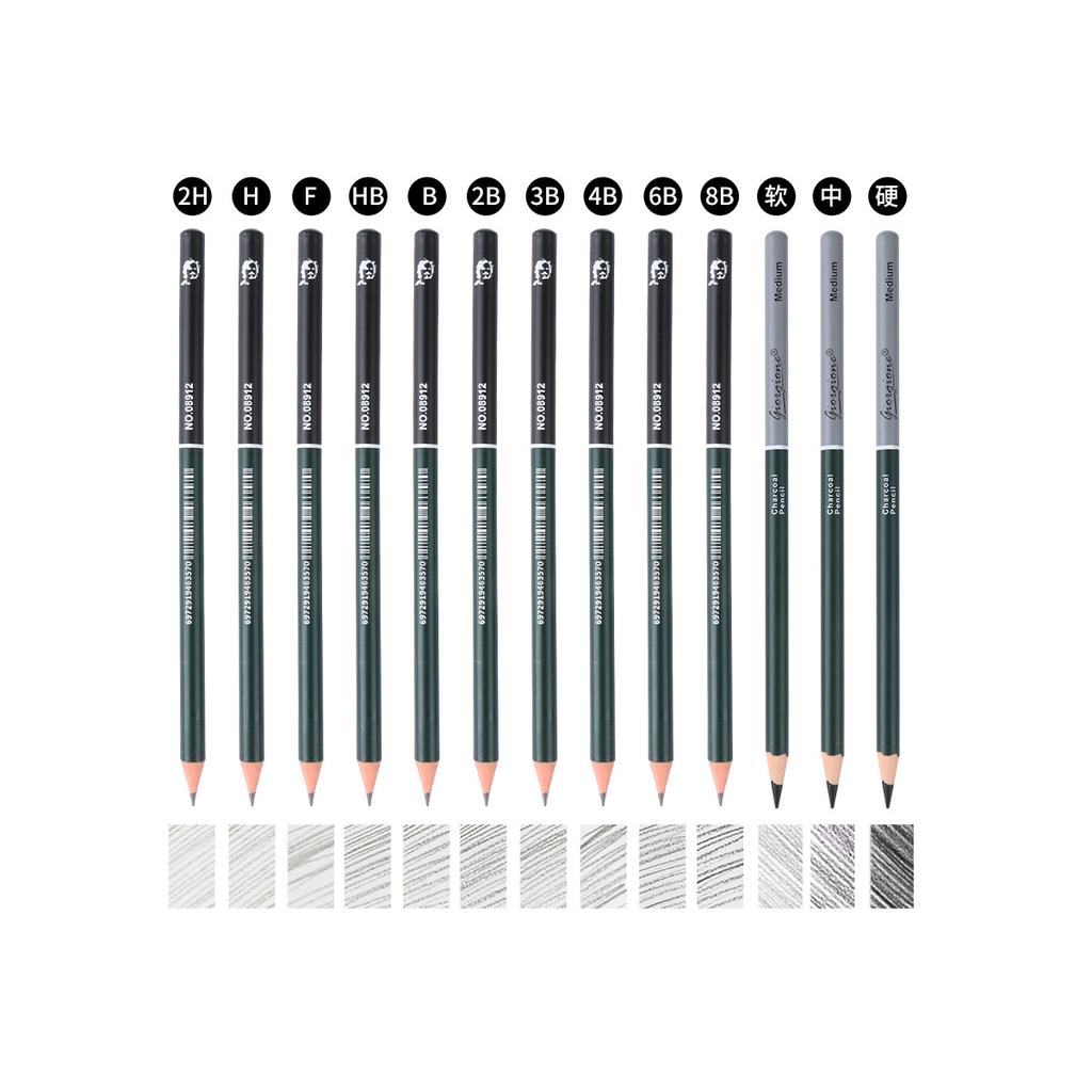 Sketch Pencil Set Charcoal Drawing Pencils Matte 2B Graphite Pencils for Beginners Artists 10/12/19/27 Pcs In Tin Box