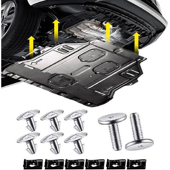 14PCS Engine Splash Shield Hardware Kit – Under Engine Cover Bolts & Clips For Skid Plate & Oil Pan Protection – Replaces 90105-TBA-A00,