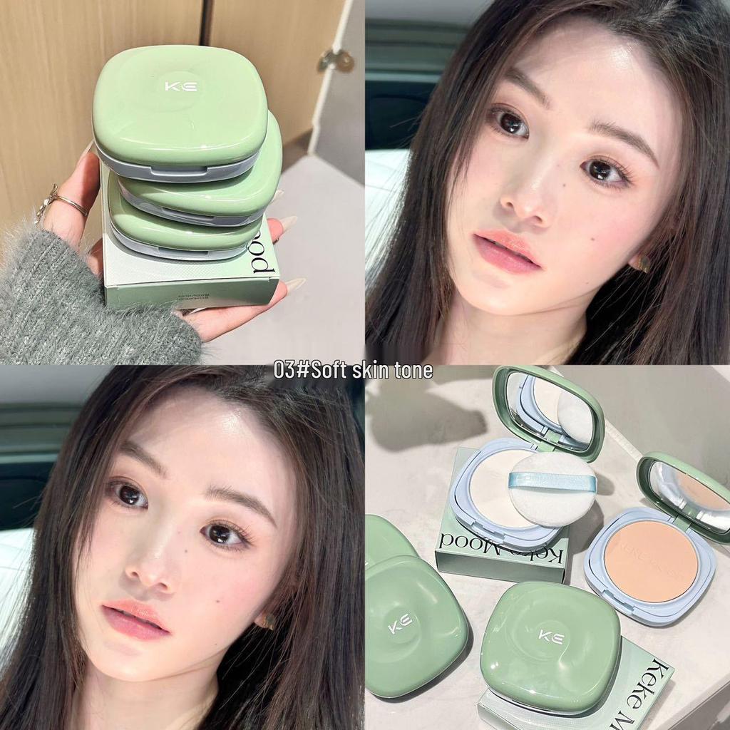 Keke Light-Sensitive Matte Loose Powder - Soft Gauze Pressed Powder Concealer & Contour for Women, Long-Lasting Fine Setting Powder Cake.