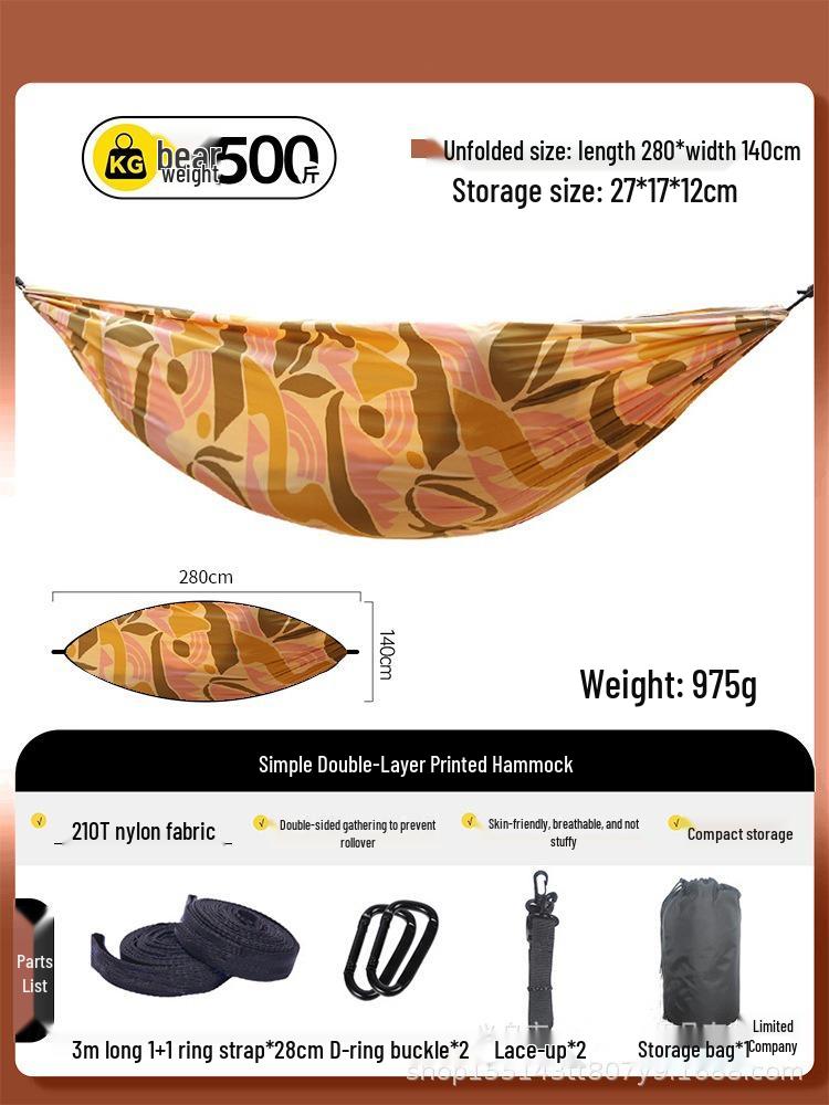 Anti-Rollover Double Camping Hammock: Thick, Durable, High Load Capacity for Two