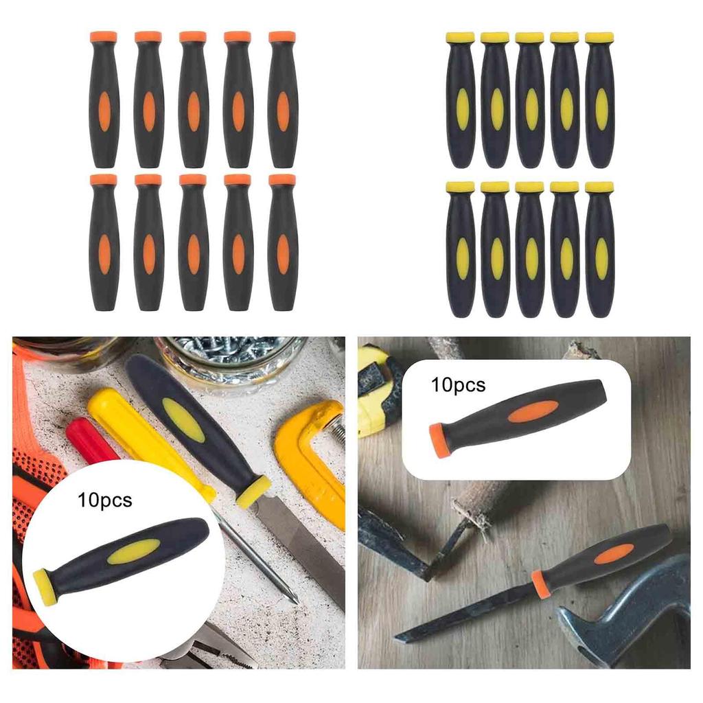 10 Pieces Rubber File Handles Practical File Accessories for Hand Drill Metal Working Screwdriver File Cutting Tool Craft