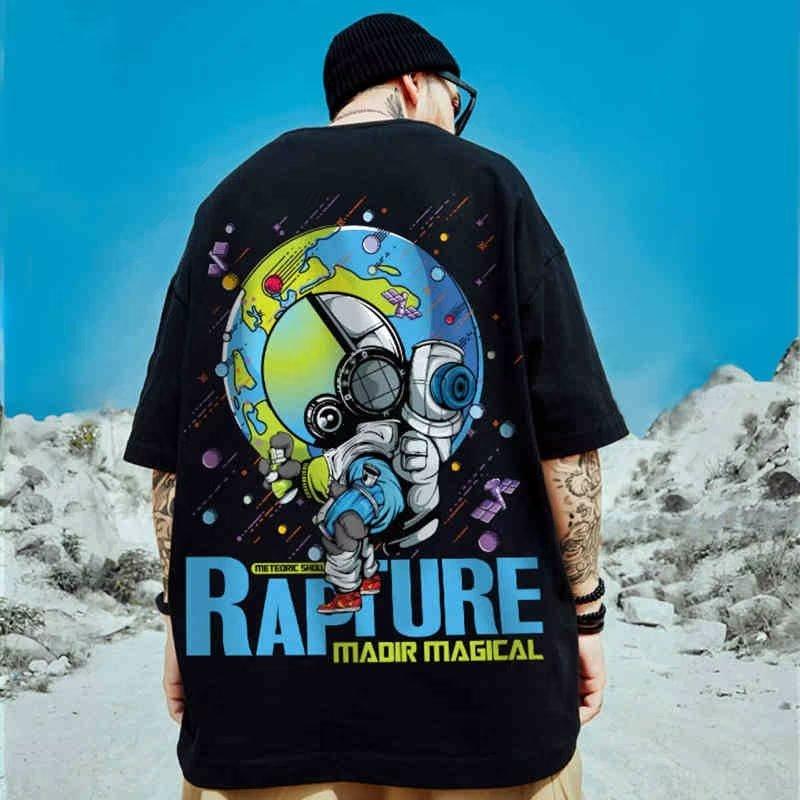 

Футболка большого размера с короткими рукавами, мужская летняя футболка в корейском стиле, модный простой топ с короткими рукавами, свободный повседневный модный бренд в гонконгском стиле