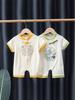Infant & Toddler Chinese Style Summer Bodysuit - Short Sleeve, Thin Newborn Crawling Outfit