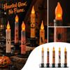 Halloween Flameless LED Candle - Resin Decoration for Desktop, Table Centerpiece, House Decor