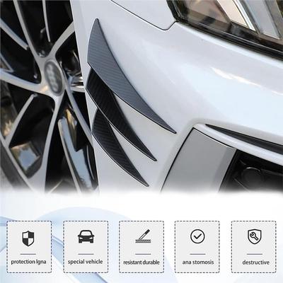 Pack-6 Car Spoiler Canards Kit Universal Auto Front Bumper Lip Splitter Exterior Soft Rubber Decorative Stickers