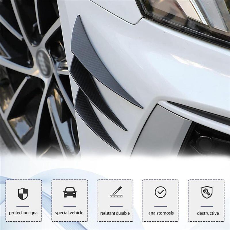 Pack-6 Car Spoiler Canards Kit Universal Auto Front Bumper Lip Splitter Exterior Soft Rubber Decorative Stickers