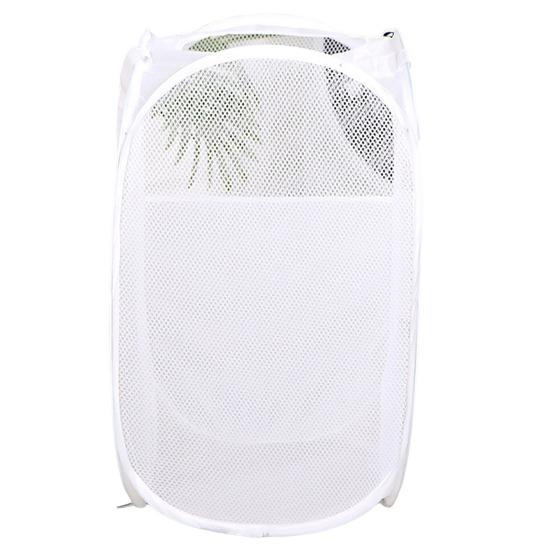 Dirty Clothes Storage Basket Foldable Large Capacity Hollow Out Mesh See-through Breathable Wide Opening Great Load Bearing Straps Toys Dolls Storage