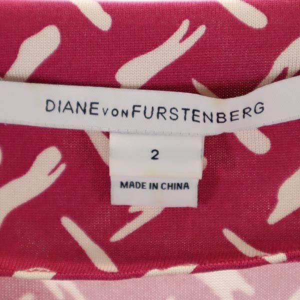 Diane von Furstenberg Heldekkende håndtak Uten ermer Ett stykke 2 Rosa Kvinner Brukt