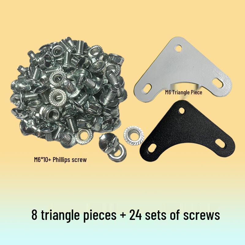 M6 Triangle Plate Shelf Fixing Set with Cross Screws and Nuts