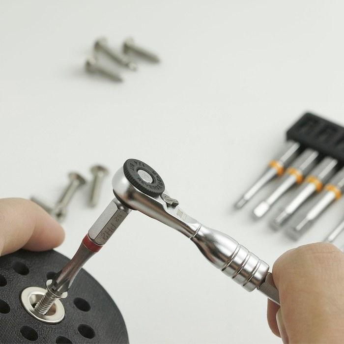 711L Mini Ratchet Wrench - One of the world's smallest 1/4 inch ratchet wrenches for tight spaces. Silver.