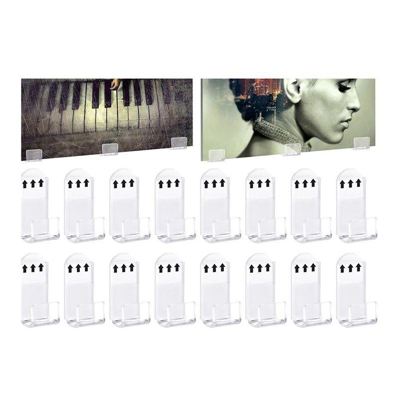 M-Modern-Vinyl Record Wall Mount,18 PCS Acrylic Vinyl Record Holder Self Adhesive Clear Vinyl Display Shelf No Drill