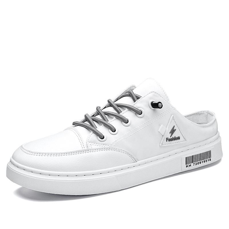 Fashion Mesh Half Slippers Fashion Men Canvas Shoes Men Trend Sandals Slippers Baotou Half Slippers Hollowed Out Breathable Men's Shoes