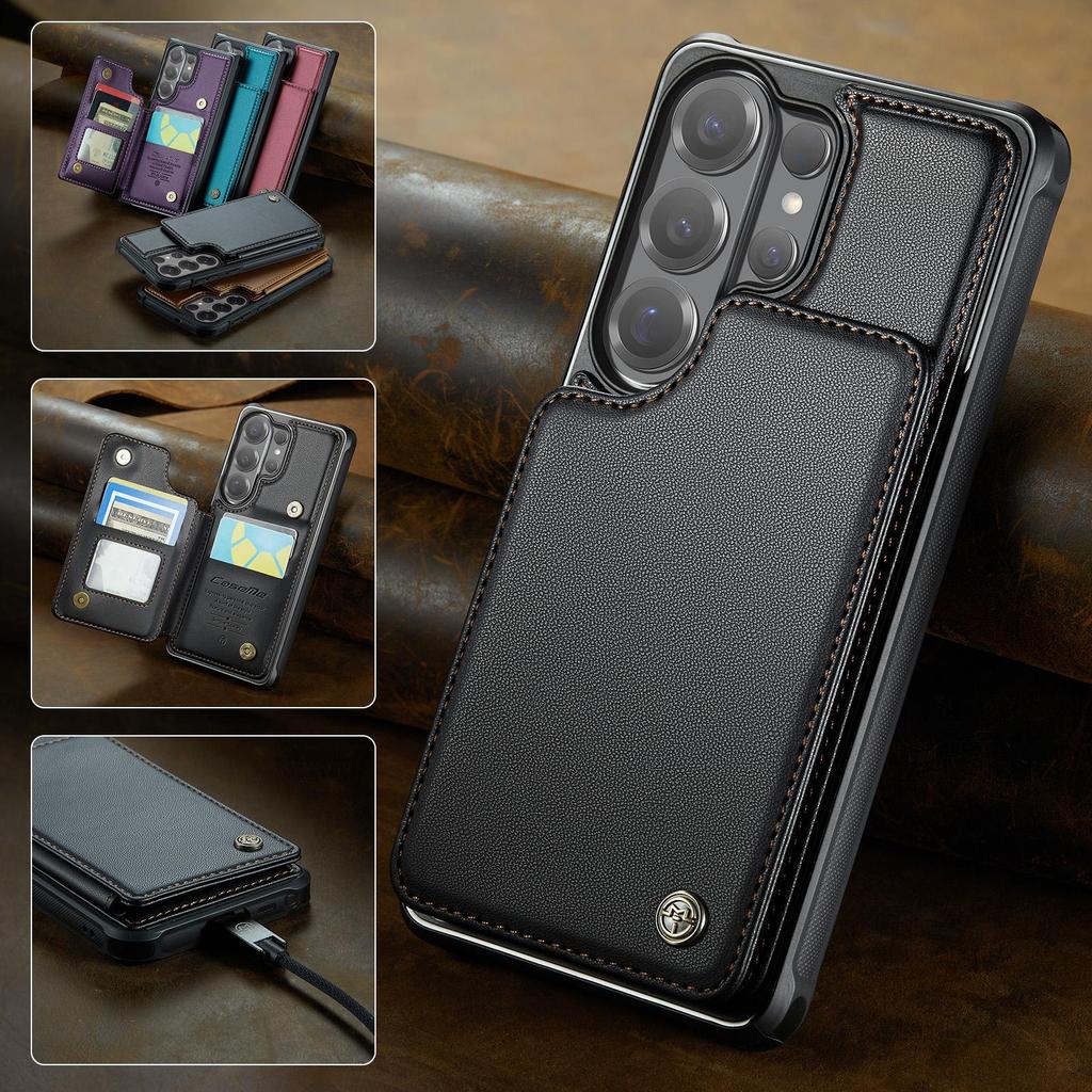 CaseMe Premium PU Leather Case For Samsung Galaxy S26+ S25 S24 S23 S22 S21 S20 Plus Ultra FE Card Wallet Holder Phone Back Cover Protector Skins