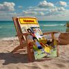 Custom Name Ultra-Soft Beach Towel with Bob's Burgers Theme,Ideal for Pool - Camping, Diving - Perfect Travel Essential, Vibrant Beach Towel.