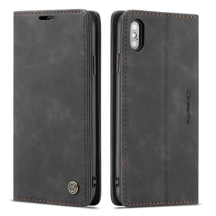 Compatible with iPhoneX mobile phone case, flip-top Apple 14 mobile phone leather case, card insert 12pro magnetic protective case iPhone14ProMax(6.7) чёрный