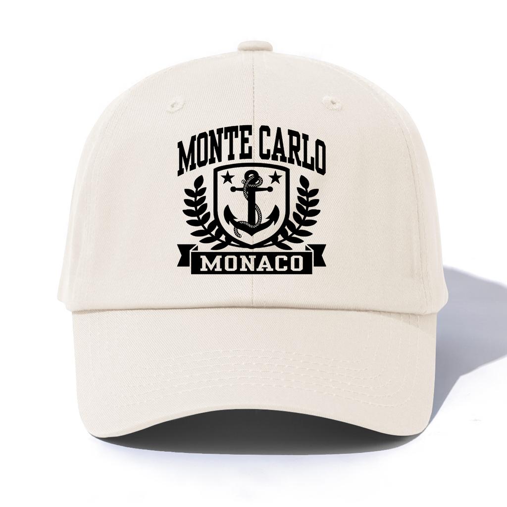 1pc MONTE CARLO Print Baseball Cap for Adults, Minimalist Retro Style Casual Soft Adjustable Dad Hat, Perfect As Gift