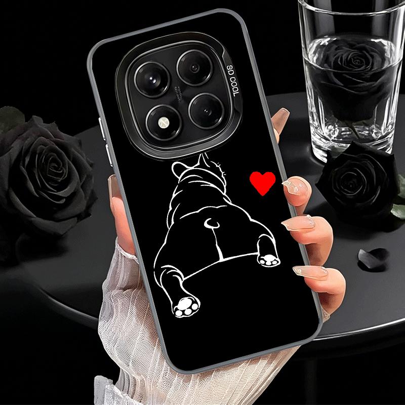 French Bulldog Black Desgin Soft Phone Case for Xiaomi Redmi Note 13 14 15 Pro Plus 12S 12 11S 11 11T 10S 10 Shockproof Cover Ba