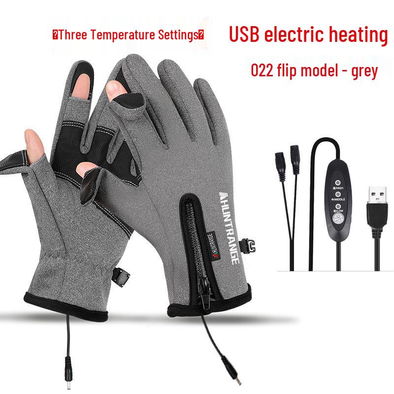 USB Heated Waterproof Cycling Gloves - Windproof, Fleece-Lined, Night Reflective, 5V Electric Warmth
