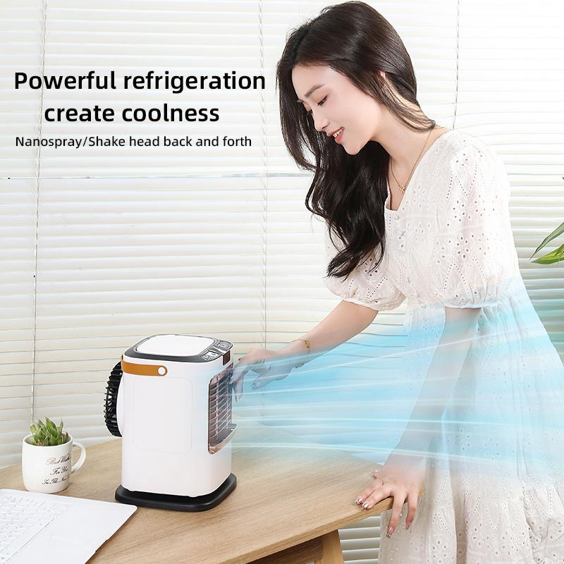 2025 Humidification Refrigeration Small Fan Portable Mini Electric Cooling Fan 2nd Generation Negative Ion Desktop Fan